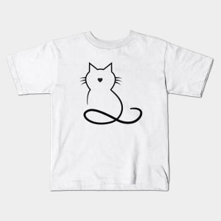 Fancy Black Cat Kids T-Shirt